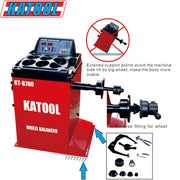 Katool KT-T800 Tire Changer + KT-B700 Wheel Balancer Combo with Mounting Adaptors Katool