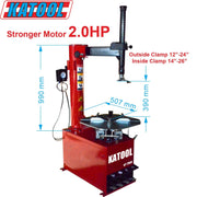 Katool KT-T800 Tire Changer + KT-B750 Wheel Balancer Combo with Mounting Adaptors Katool