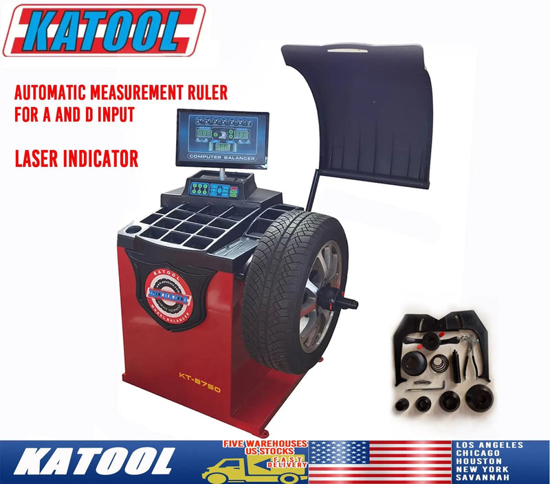 Katool KT-T800 Tire Changer + KT-B750 Wheel Balancer Combo with Mounting Adaptors Katool