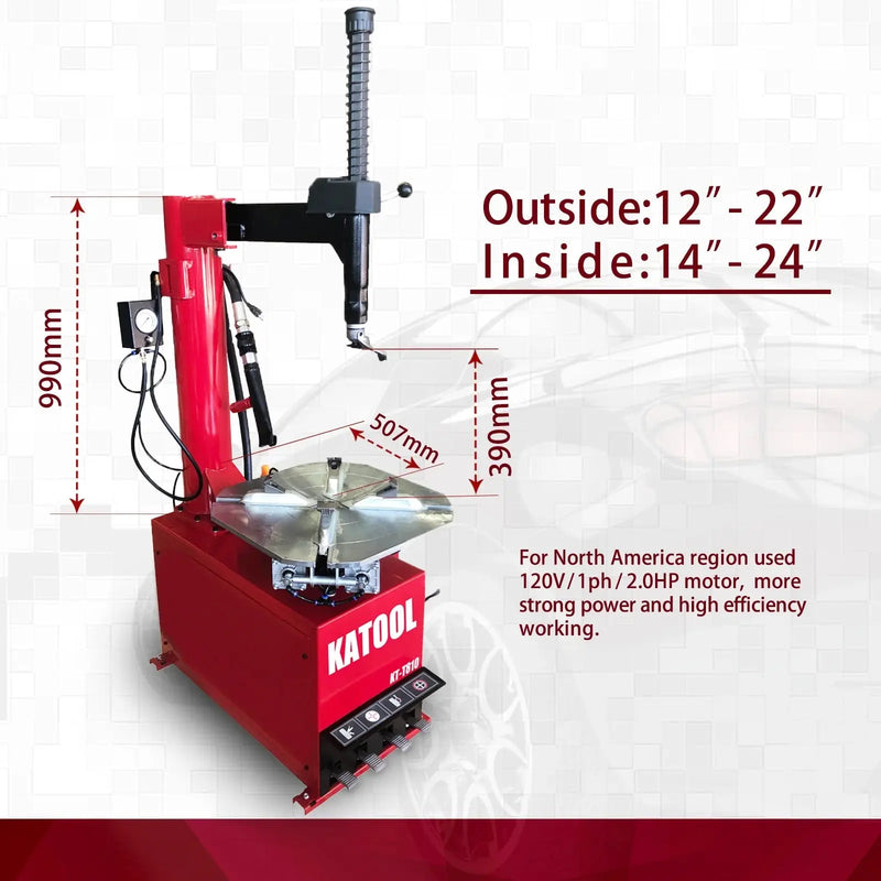 Katool KT-T810 Tire Changer + KT-B750 Wheel Balancer Combo with Mounting Adaptors Katool
