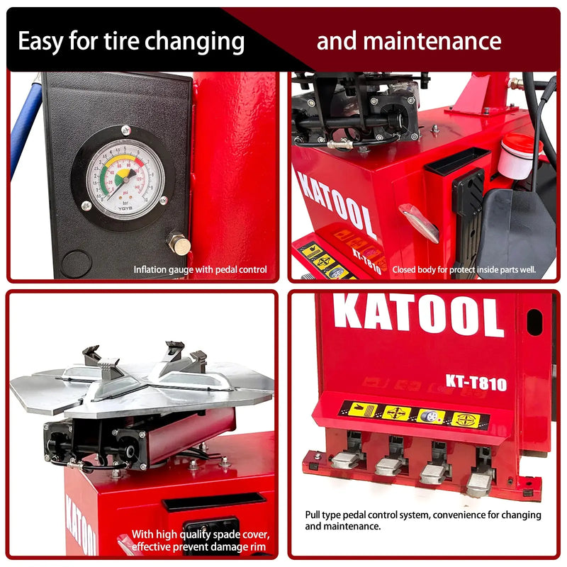 Katool KT-T810 Tire Changer + KT-B750 Wheel Balancer Combo with Mounting Adaptors Katool
