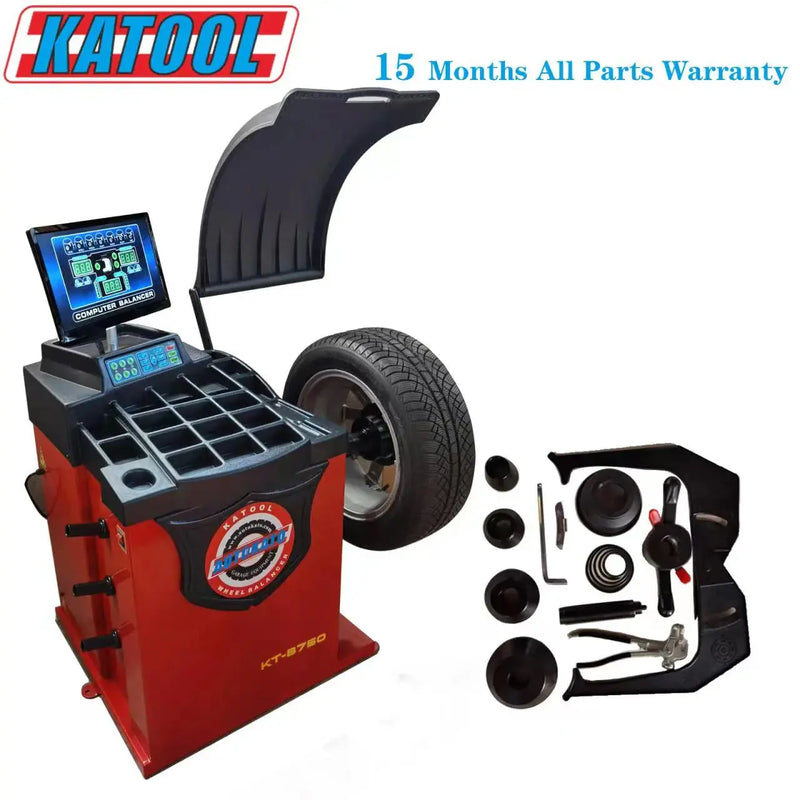 Katool KT-T810 Tire Changer + KT-B750 Wheel Balancer Combo with Mounting Adaptors Katool
