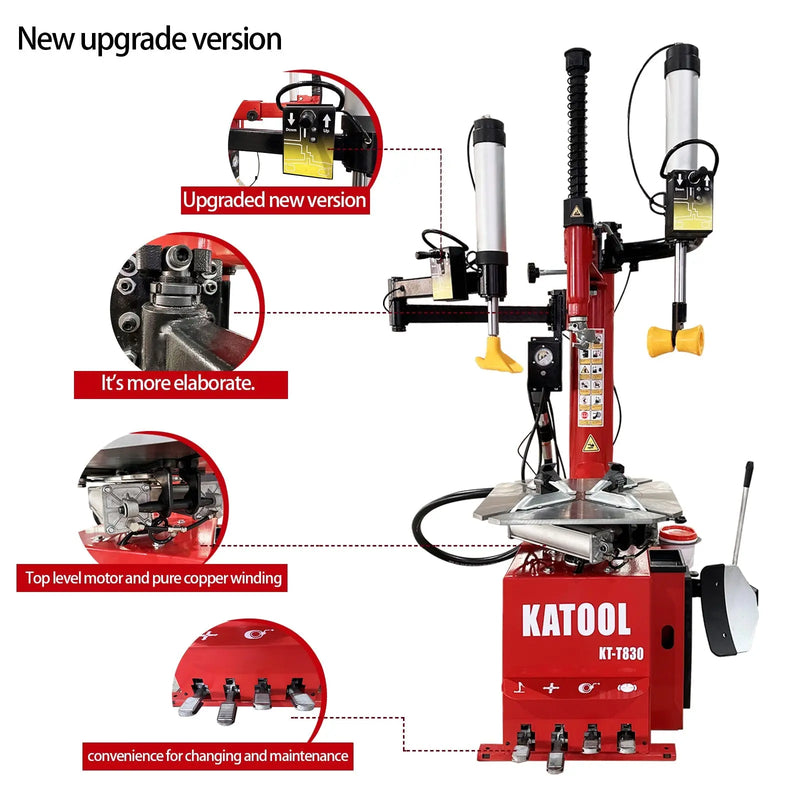 Katool KT-T830 Tire Changer + KT-B750 Wheel Balancer Combo with Mounting Adaptors Katool