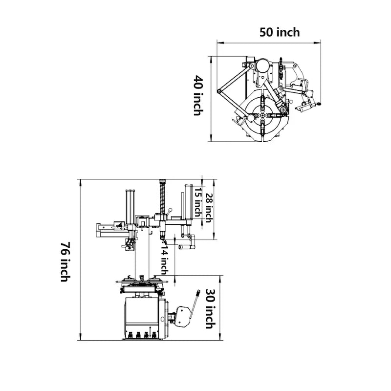 Katool KT-T830 Tire Changer + KT-B750 Wheel Balancer Combo with Mounting Adaptors Katool