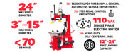 Katool KT-T830 Tire Changer + KT-B750 Wheel Balancer Combo with Mounting Adaptors Katool