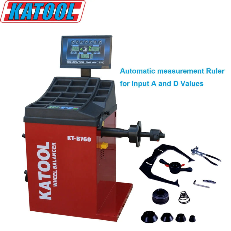 Katool KT-T830 Tire Changer + KT-B760 Wheel Balancer Combo with Mounting Adaptors Katool