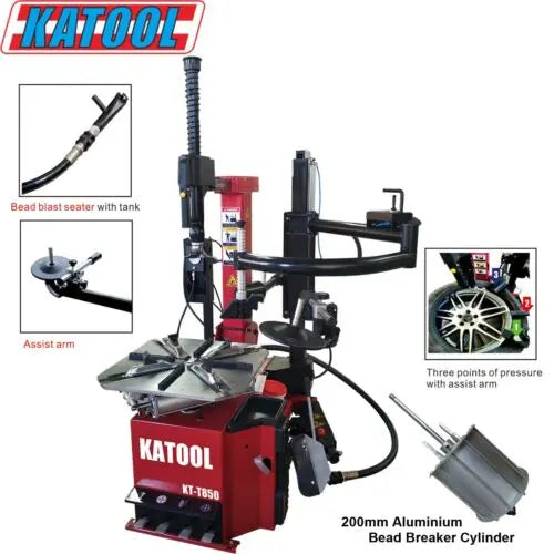 Katool KT-T850 Tire Changer + KT-B750 Wheel Balancer Combo with Mounting Adaptors Katool