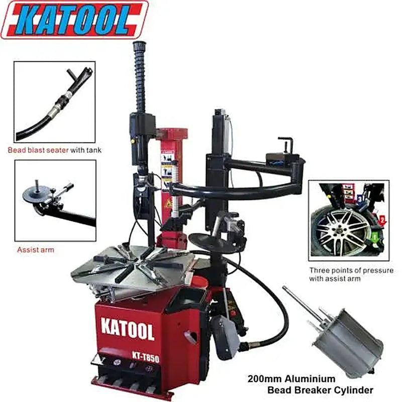 Katool KT-T850 Tire Changer + KT-B750 Wheel Balancer Combo with Mounting Adaptors Katool
