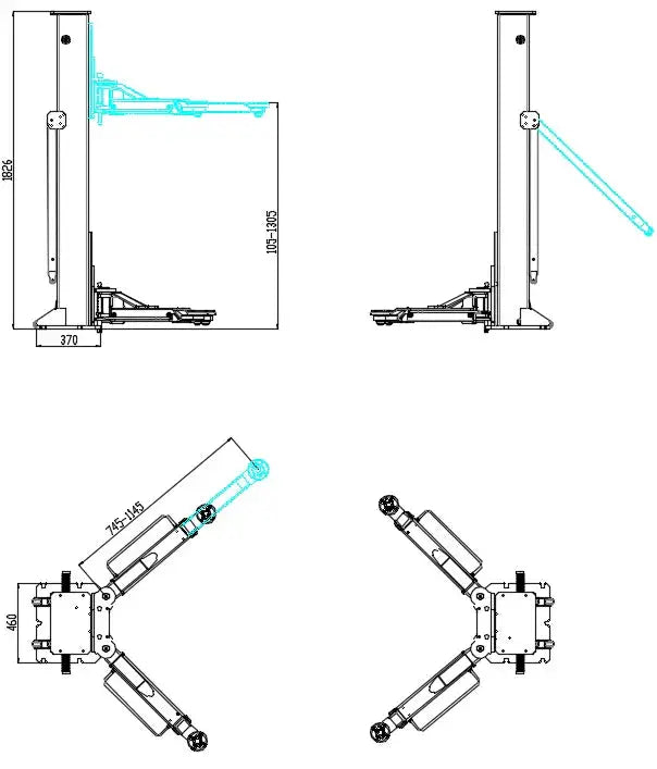 Katool | Portable Two Post Lift | 7,000 lbs | KT-PMRL200 Katool