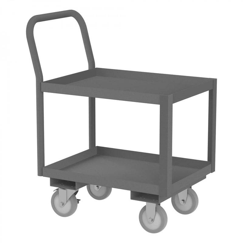 Durham Low Deck Service Truck With 5" x 1-1/4" Polyurethane Casters, Gray