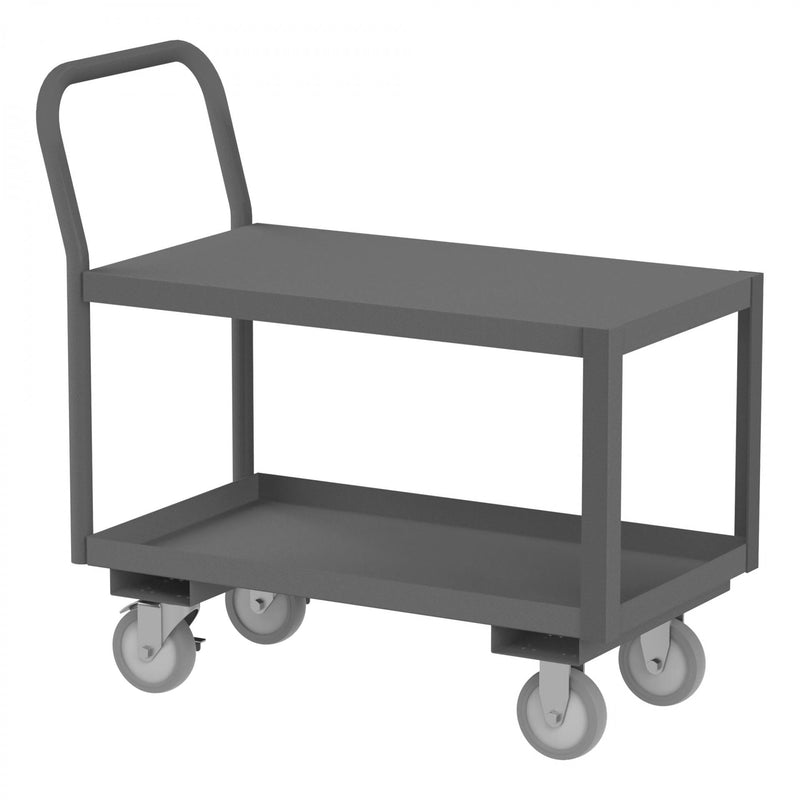 Durham Low Deck Service Truck With 5" x 1-1/4" Polyurethane Casters, Gray