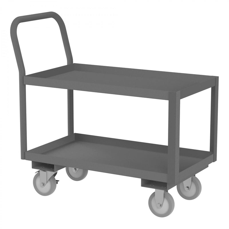 Durham Low Deck Service Truck With 5" x 1-1/4" Polyurethane Casters, Gray