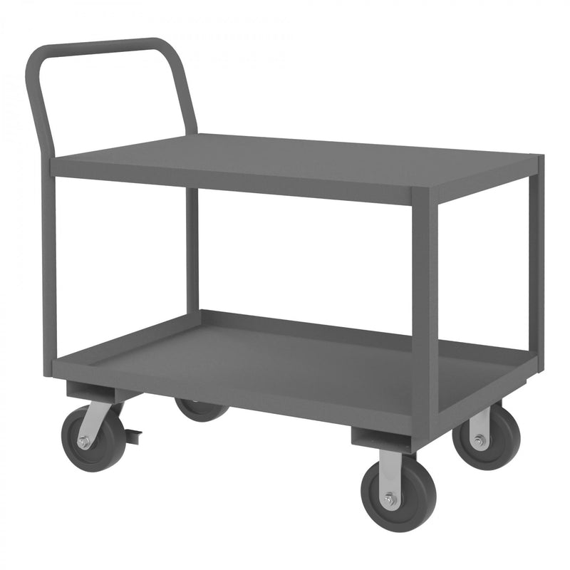 Durham Low Deck Service Truck With 6" x 2" Phenolic Casters, (2) Rigid And (2) Swivel With Side Brakes