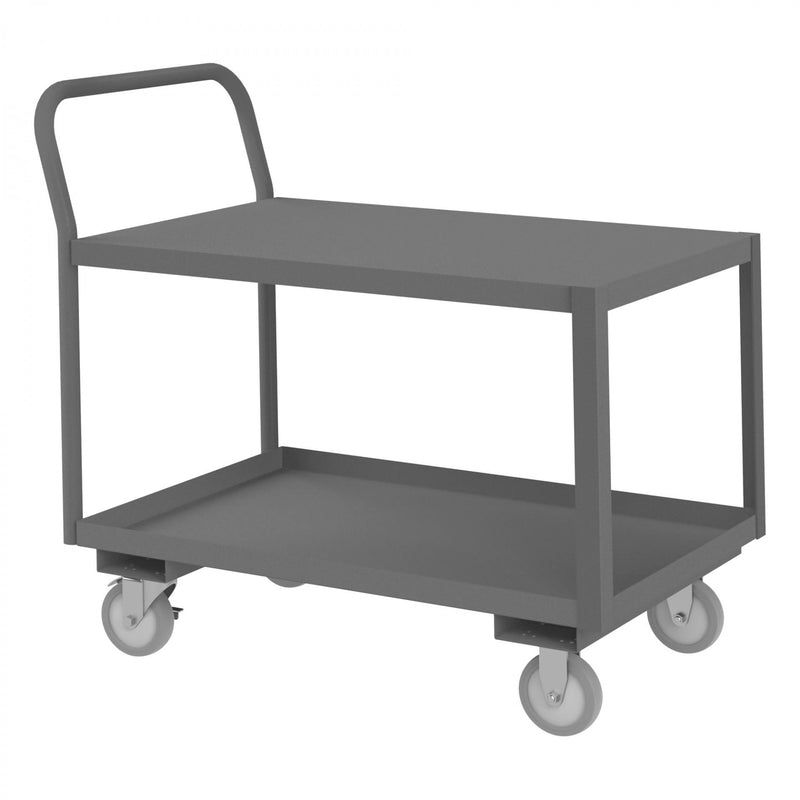 Durham Low Deck Service Truck With 5" x 1-1/4" Polyurethane Casters, Gray