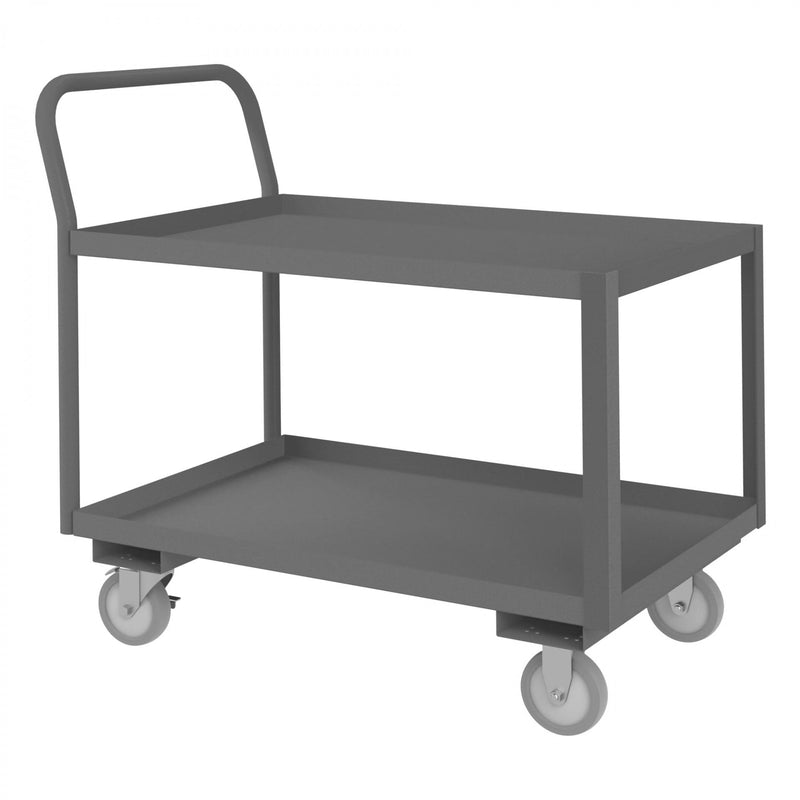 Durham Low Deck Service Truck With 5" x 1-1/4" Polyurethane Casters, Gray