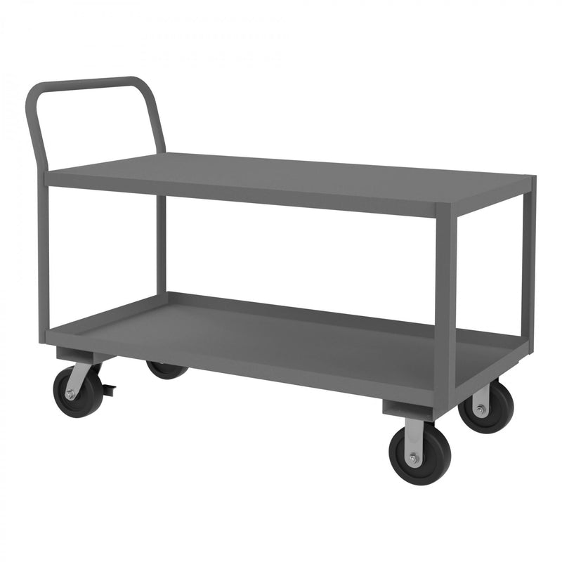 Durham Low Deck Service Truck With 6" x 2" Phenolic Casters, (2) Rigid And (2) Swivel With Side Brakes