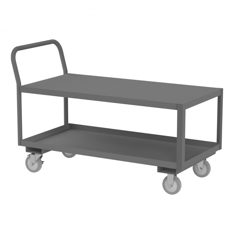 Durham Low Deck Service Truck With 5" x 1-1/4" Polyurethane Casters, Gray