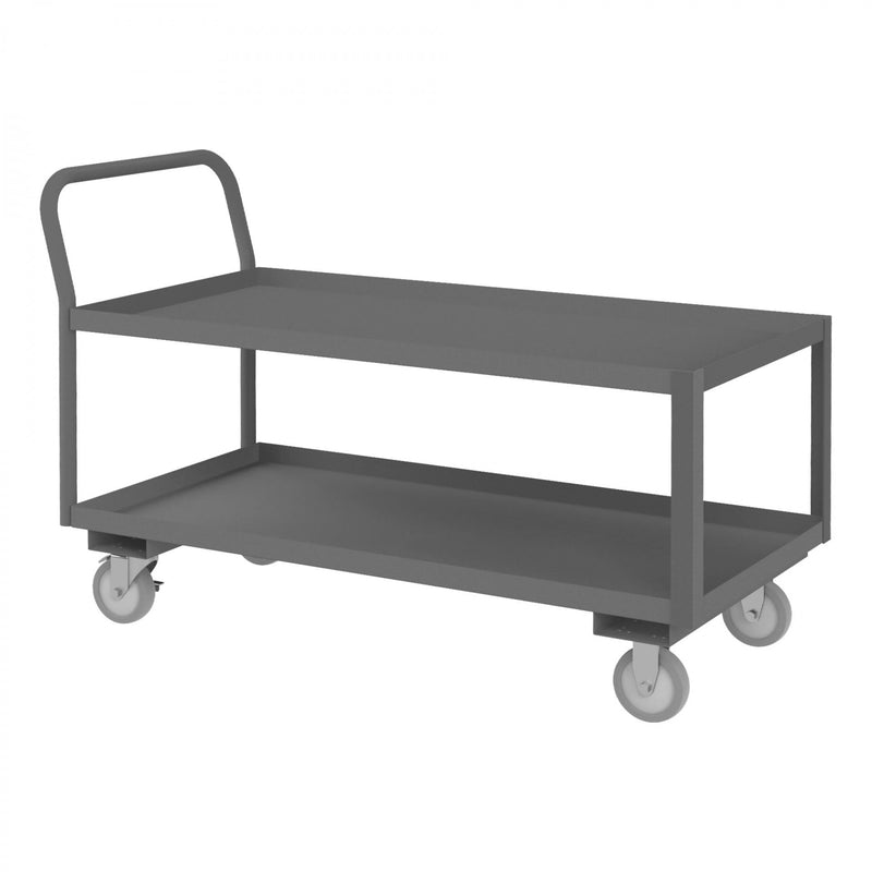 Durham Low Deck Service Truck With 5" x 1-1/4" Polyurethane Casters, Gray