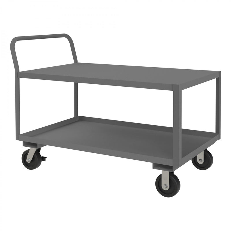 Durham Low Deck Service Truck With 6" x 2" Phenolic Casters, (2) Rigid And (2) Swivel With Side Brakes