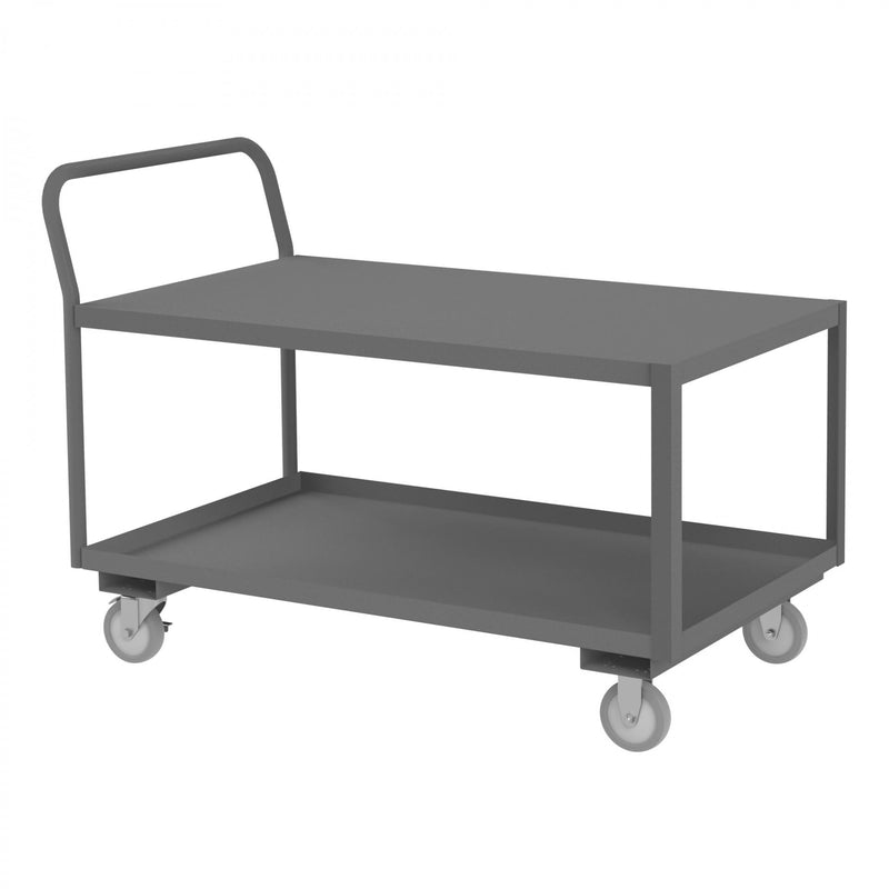 Durham Low Deck Service Truck With 5" x 1-1/4" Polyurethane Casters, Gray