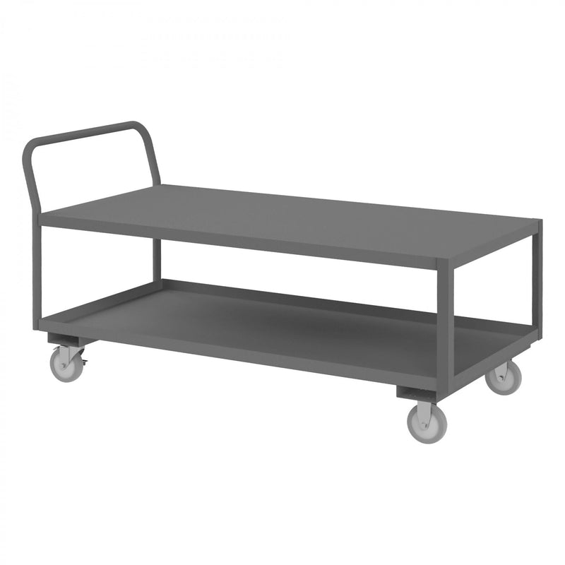 Durham Low Deck Service Truck With 5" x 1-1/4" Polyurethane Casters, Gray