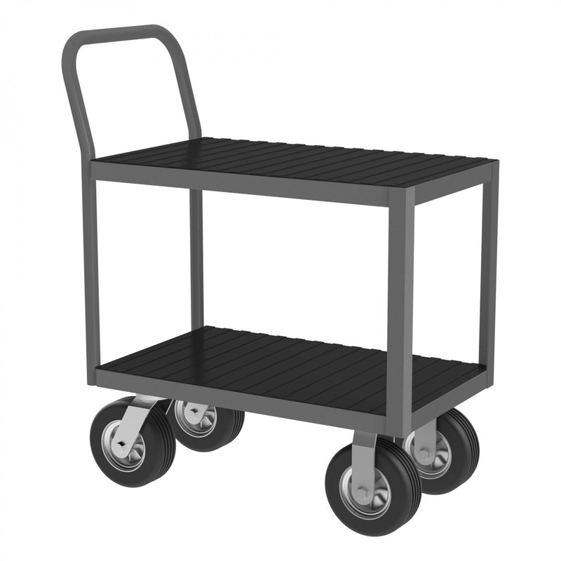 Durham Low Profile Instrument Cart, 14 Gauge Steel, 2 Shelves, 18 x 30, 1, 200 lbs. Capacity