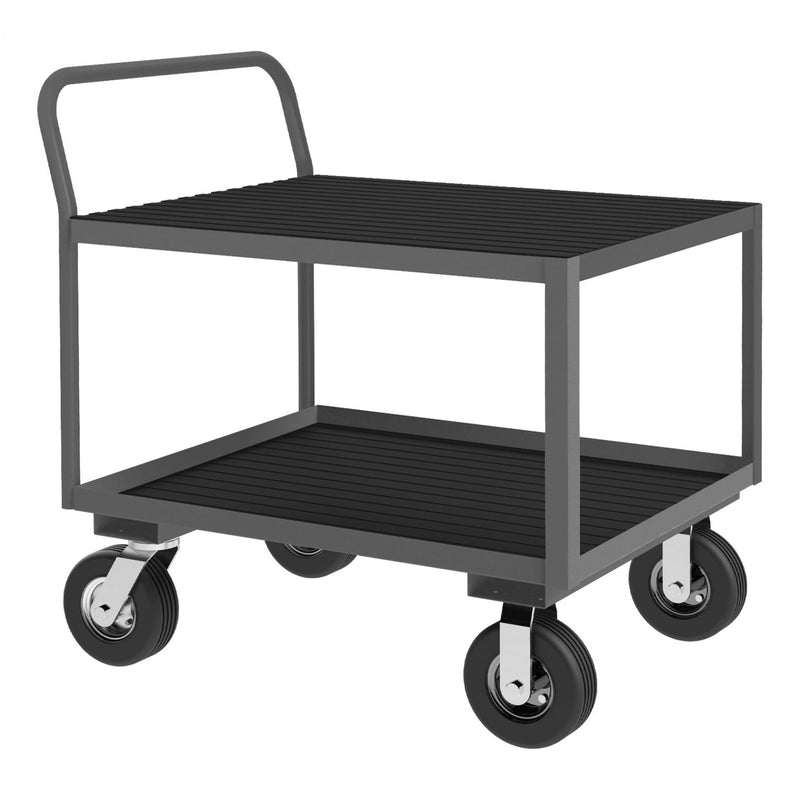 Durham Low Profile Instrument Cart, 14 Gauge Steel, 2 Shelves, 30 x 36, 1, 200 lbs. Capacity