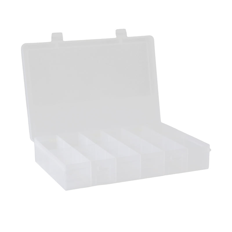 Durham Large, Plastic Compartment Box, 12 Openings, Clear (Pack of 5)