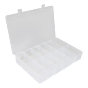 Durham Large, Plastic Compartment Box, 12 Openings, Clear (Pack of 5)