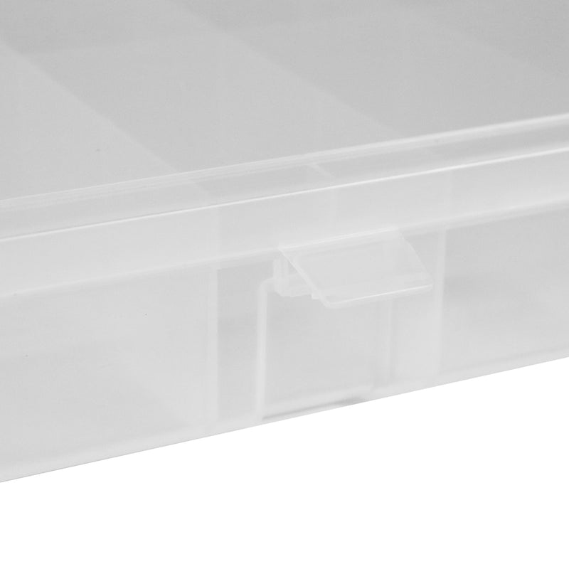 Durham Large, Plastic Compartment Box, 12 Openings, Clear (Pack of 5)