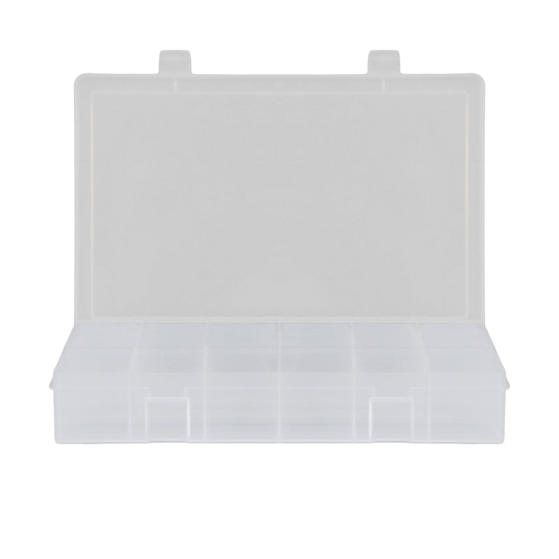 Durham Large, Plastic Compartment Box, 12 Openings, Clear (Pack of 5)