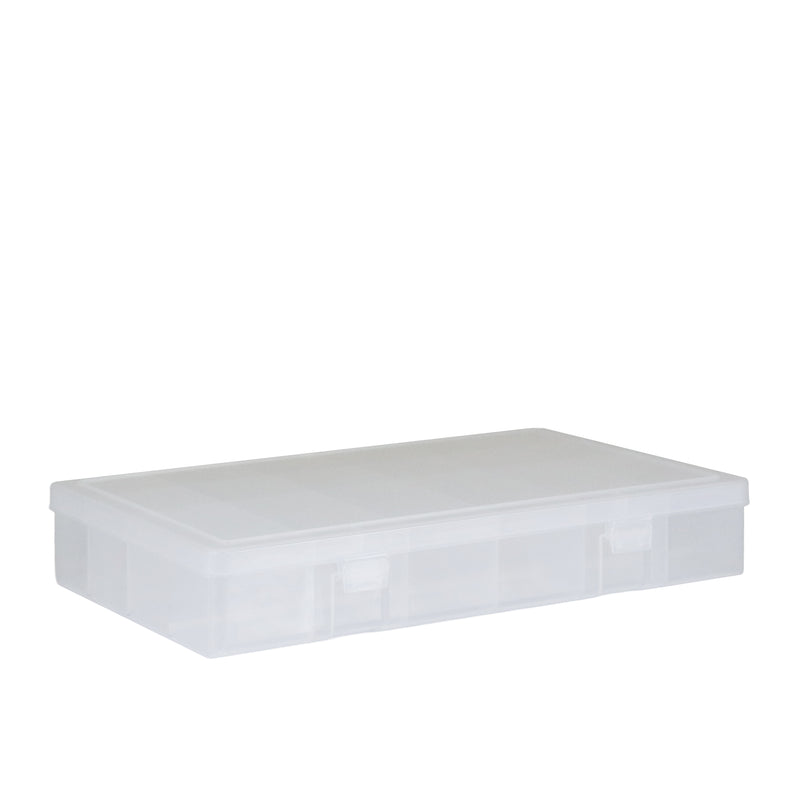 Durham Large, Plastic Compartment Box, 24 Openings, Clear (Pack of 5)