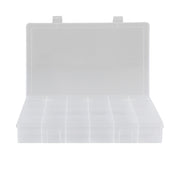 Durham Large, Plastic Compartment Box, 24 Openings, Clear (Pack of 5)
