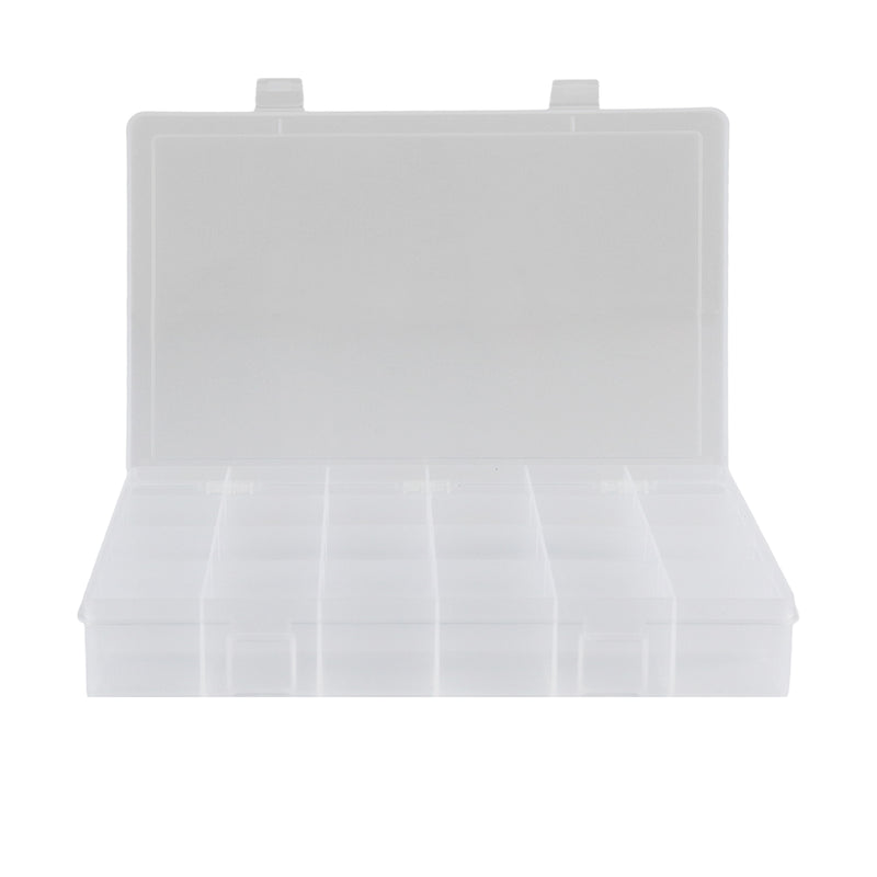 Durham Large, Plastic Compartment Box, 24 Openings, Clear (Pack of 5)