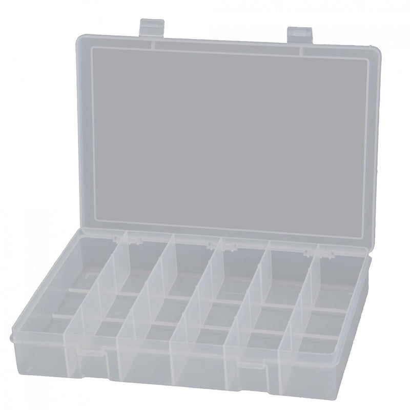 Durham Large, Plastic Compartment Box, 6 Openings, Clear (Pack of 5)