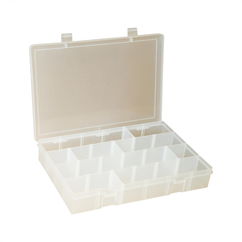 Durham Large, Plastic Compartment Box, Adjustable, Clear (Pack of 5)