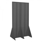 Durham Free Standing, 16 Gauge, Louvered Panel Rack, Double Sided, 34-7/8 X 27 X 68-1/4, Gray
