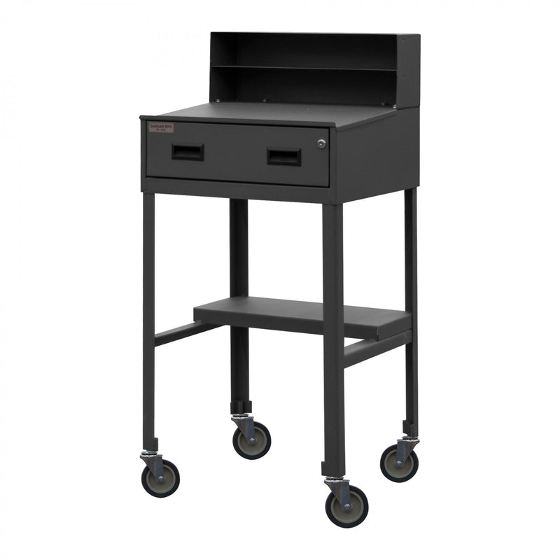 Durham Mobile Shop Desk With (4) 3" Soft Rubber Swivel Plug In Casters