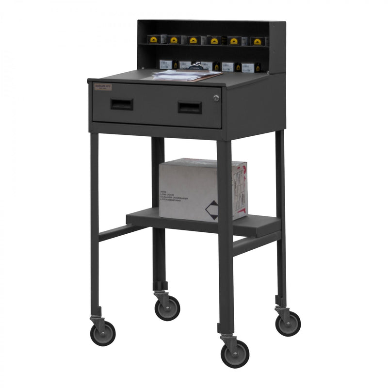 Durham Mobile Shop Desk With (4) 3" Soft Rubber Swivel Plug In Casters
