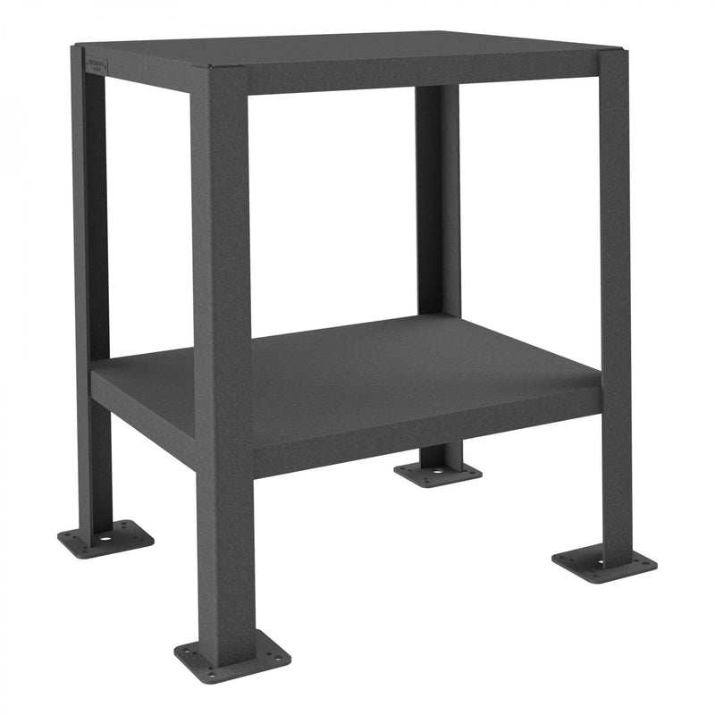 Durham MT Workbench, 18 x 24, 2 Shelves, 12 Gauge Steel, 3000 lbs. Capacity, Textured Powder Paint