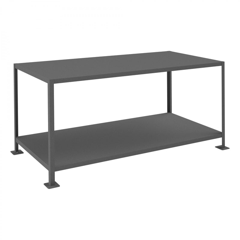 Durham MT Workbench, 36 x 72, 2 Shelves, 12 Gauge Steel, 3000 lbs. Capacity, Textured Powder Paint