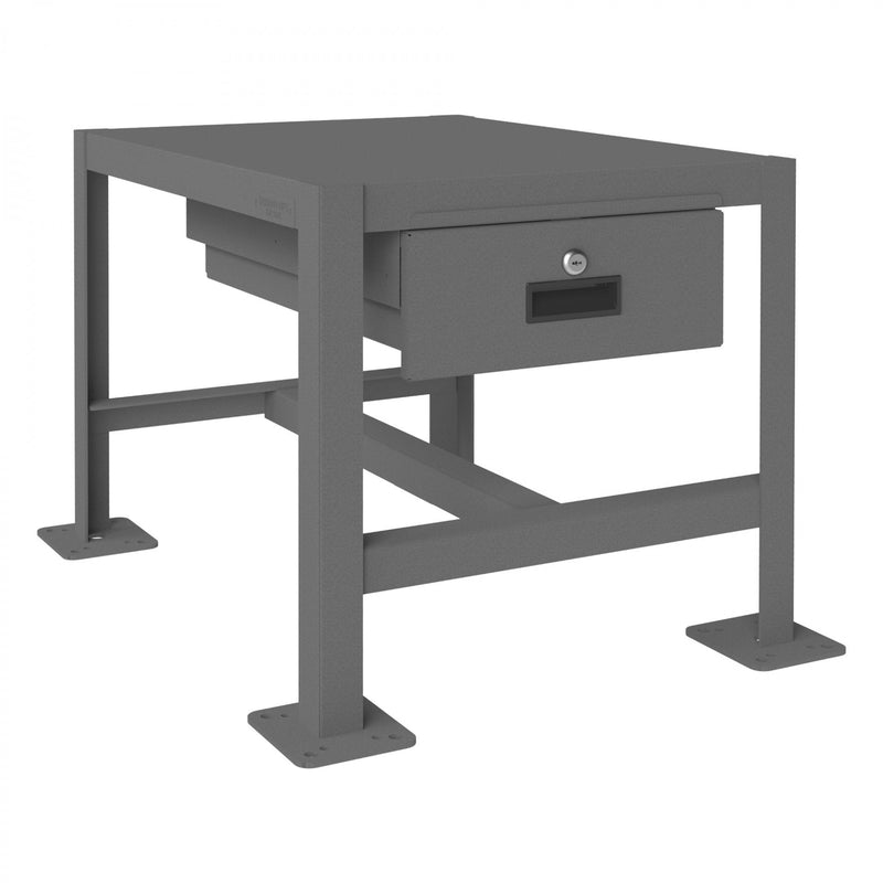 Durham MT Workbench, 18 x 24, Top Shelf Only with Drawer, 14 Gauge Steel, 2000 lbs. Capacity, Gray