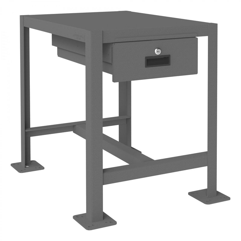 Durham MT Workbench, 18 x 24, Top Shelf Only with Drawer, 14 Gauge Steel, 2000 lbs. Capacity, Gray