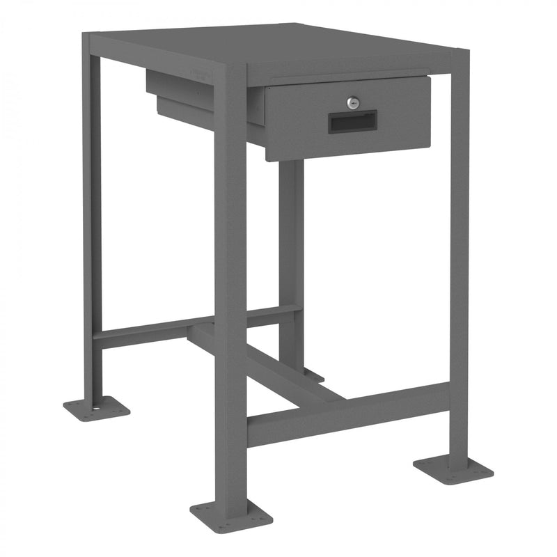 Durham MT Workbench, 18 x 24, Top Shelf Only with Drawer, 14 Gauge Steel, 2000 lbs. Capacity, Gray