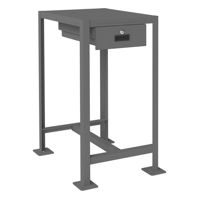 Durham MT Workbench, 18 x 24, Top Shelf Only with Drawer, 14 Gauge Steel, 2000 lbs. Capacity, Gray
