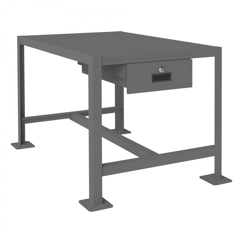 Durham MT Workbench, 24 x 36, Top Shelf Only with Drawer, 14 Gauge Steel, 2000 lbs. Capacity, Gray
