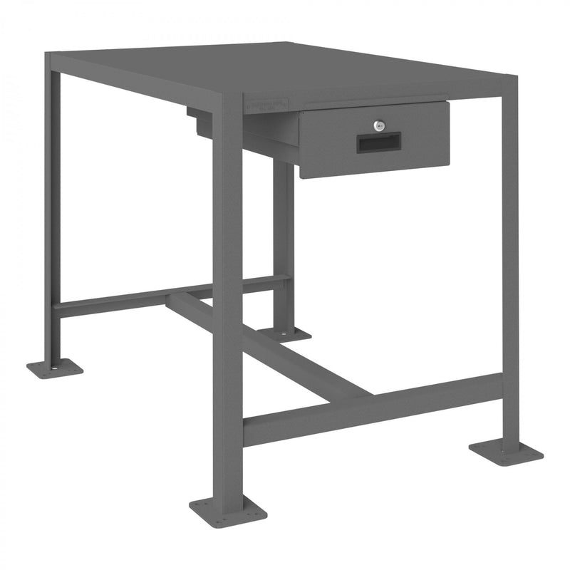 Durham MT Workbench, 24 x 36, Top Shelf Only with Drawer, 14 Gauge Steel, 2000 lbs. Capacity, Gray