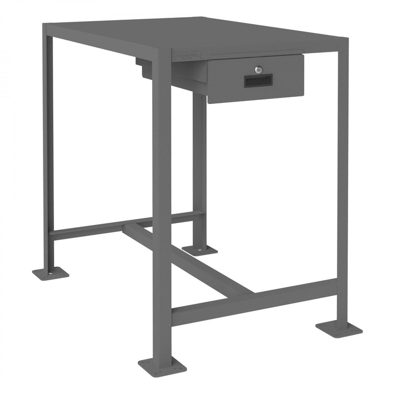 Durham MT Workbench, 24 x 36, Top Shelf Only with Drawer, 14 Gauge Steel, 2000 lbs. Capacity, Gray