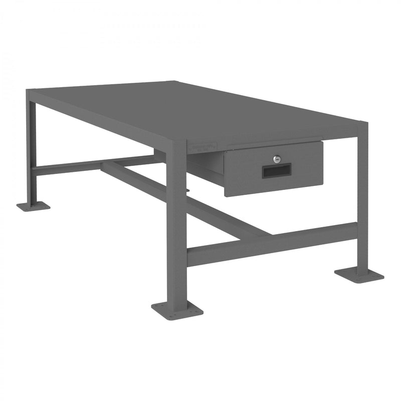 Durham MT Workbench, 24 x 48, Top Shelf Only with Drawer, 14 Gauge Steel, 2000 lbs. Capacity, Gray