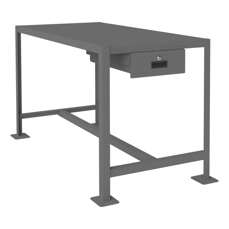 Durham MT Workbench, 24 x 48, Top Shelf Only with Drawer, 14 Gauge Steel, 2000 lbs. Capacity, Gray